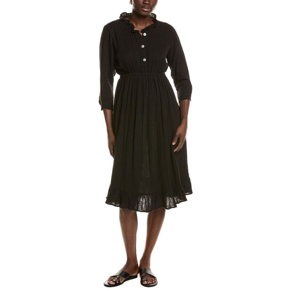 Mer St. Barth Womens  Brigitte Shirtdress, Black
